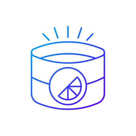 Branded light reflective armband gradient linear vector icon. Special band for working out at night. Thin line color symbols. Modern style pictogram. Vector isolated outline drawingのイラスト素材
