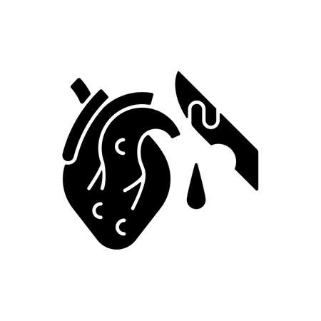 Pathological waste black glyph icon. Human body parts that pollute environment. Contaminated fluid, infectious blood. Healthcare risks. Silhouette symbol on white space. Vector isolated illustrationのイラスト素材