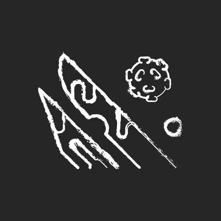 Sharps chalk white icon on black background. Medical needles covered with infected blood or liquid. Spreading diseases through biomedical waste. Isolated vector chalkboard illustrationのイラスト素材
