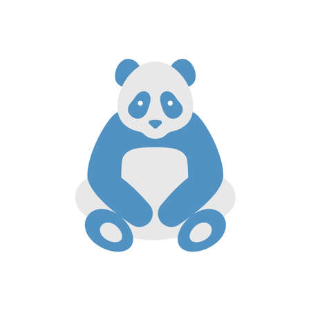 Panda bear vector flat color icon. Wildlife preservation. Chinese zoo mascot. Ecology and environmental protection. Cartoon style clip art for mobile app. Isolated RGB illustrationのイラスト素材