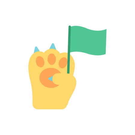 Animal rights activism vector flat color icon. Wildlife protection and preservation campaign. Green movement. Domestic pet welfare. Cartoon style clip art for mobile app. Isolated RGB illustrationのイラスト素材