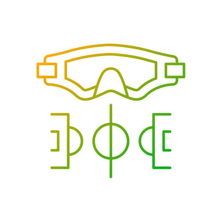 Water polo gradient linear vector icon. Playing in water with ball. Competitive team sport. High aerobic fitness. Thin line color symbols. Modern style pictogram. Vector isolated outline drawingのイラスト素材