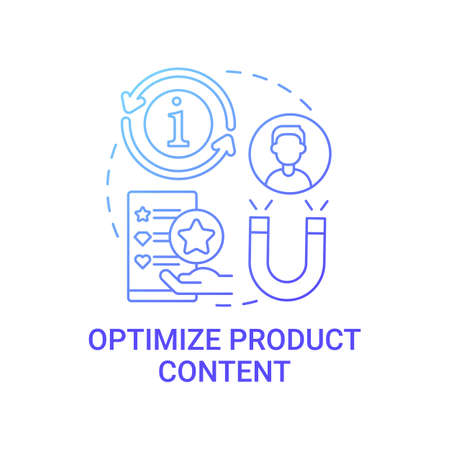 Optimize product content concept icon. Online marketplace abstract idea thin line illustration. Driving traffic for best sales. Click-through rates improvement. Vector isolated outline color drawingのイラスト素材