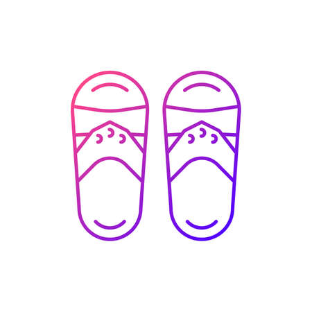 Taiwanese slippers gradient linear vector icon. Traditional walking shoes. Asian summertime footwear. Thin line customizable illustration. Isolated vector contour symbol for light mode.のイラスト素材