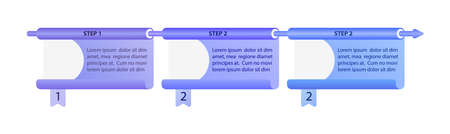 Business company vector infographic template. Project map presentation design elements with text space. Data visualization with 3 steps. Process timeline chart. Workflow layout with copyspaceのイラスト素材