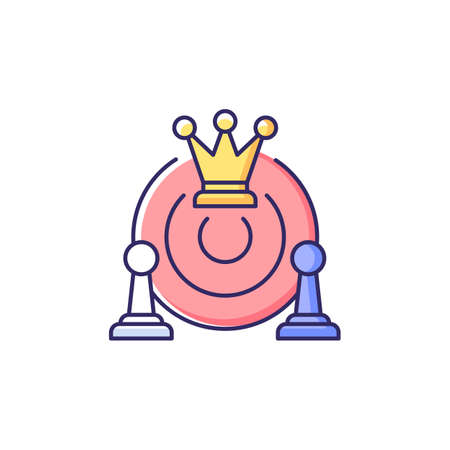 Common strategy RGB color icon. Collective purposes and goals. Plan for business development. Team decisions. Resolve group problems. Isolated vector illustration. Simple filled line drawingのイラスト素材
