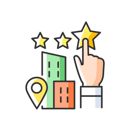Goodwill RGB color icon. Company purchase. Intangible business asset. Sum of the net fair value. Enterprise quality control. Isolated vector illustration. Simple filled line drawingのイラスト素材