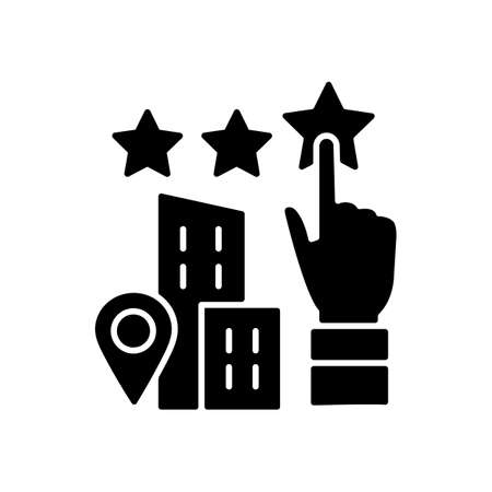 Goodwill black glyph icon. Company purchase. Intangible business asset. Sum of the net fair value. Enterprise quality control. Silhouette symbol on white space. Vector isolated illustrationのイラスト素材