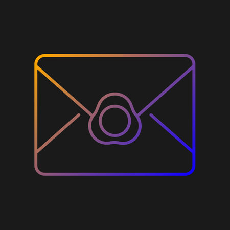 Vintage envelope gradient vector icon for dark theme. Old fashioned wax seal. Retro style. Victorian letter. Thin line color symbol. Modern style pictogram. Vector isolated outline drawingのイラスト素材