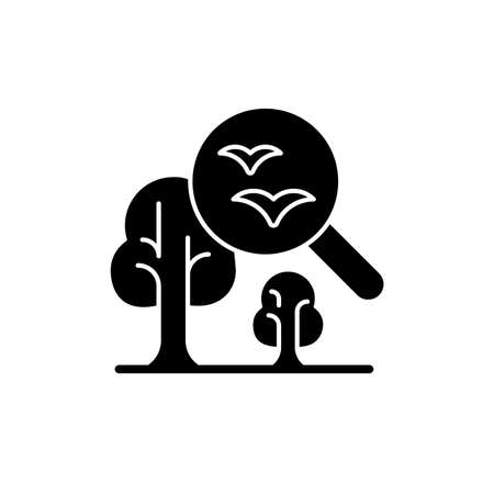 Environmental science black glyph icon. Current environmental problems, natural world study. Environmental science lessons in schools. Silhouette symbol on white space. Vector isolated illustrationのイラスト素材