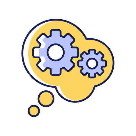 Reasoning RGB color icon. Draw conclusions. Deductive and inductive reasoning. Critical thinking. Constructive explanation. Isolated vector illustration. Simple filled line drawing