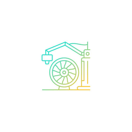 3d printing for aerospace industry gradient linear vector icon. Achieve high aircraft performance. Produce plane parts. Thin line color symbol. Modern style pictogram. Vector isolated outline drawingのイラスト素材