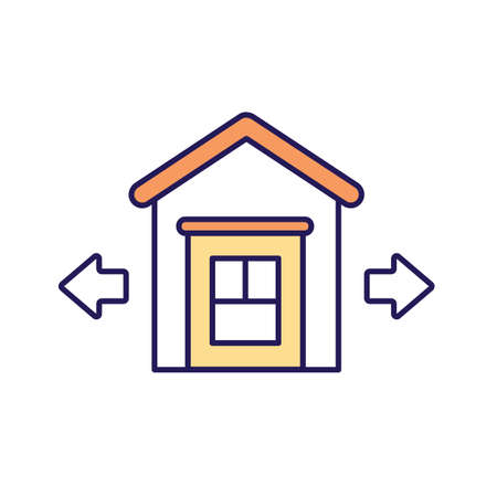 Side doors RGB color icon. Protect doors with camera surveillance. Home security system. House and property protection. Burglary prevention. Isolated vector illustration. Simple filled line drawingのイラスト素材