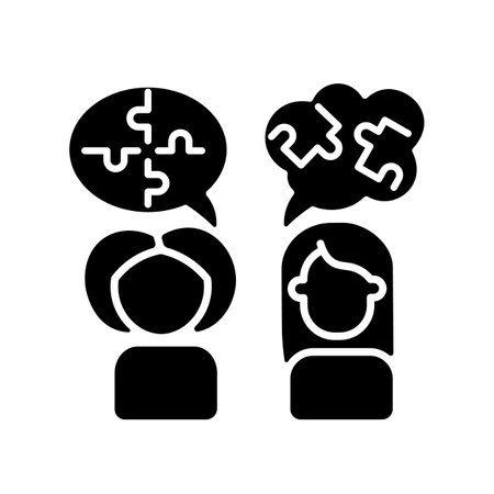 Psychotherapy black glyph icon. Psychological method. Prevention, treatment of mental disorders. Cognitive behavioral therapy. Silhouette symbol on white space. Vector isolated illustrationのイラスト素材