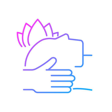 Massage for PTSD treatment gradient linear vector icon. Reducing post-traumatic stress disorder symptoms. Thin line color symbol. Modern style pictogram. Vector isolated outline drawingのイラスト素材