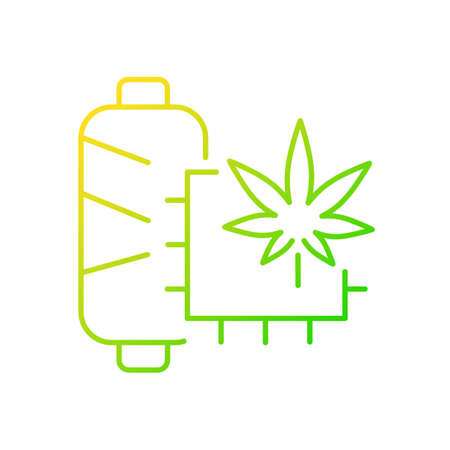 Hemp fiber gradient linear vector icon. Textile sector. Sustainable option for clothing. Eco-friendly fabric. Thin line color symbol. Modern style pictogram. Vector isolated outline drawingのイラスト素材