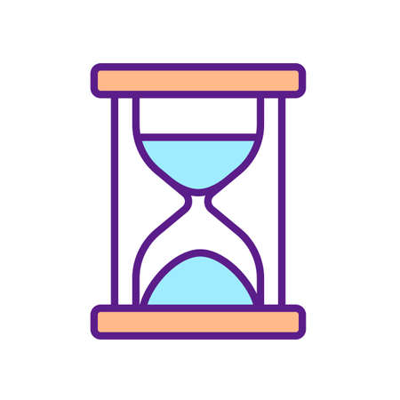 Hourglass RGB color icon. Time duration measurement. Time management. Irreversible sequence....