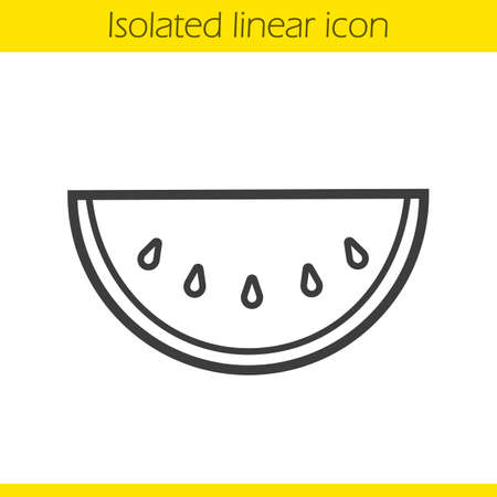 Watermelon linear icon. Thin line illustration. Watermelon slice contour symbol. Vector isolated outline drawingのイラスト素材