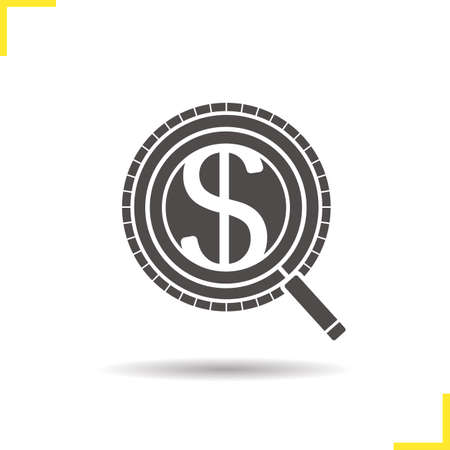Investors search icon. Drop shadow silhouette symbol. Market analysis. Business analytics. Negative space. Vector isolated illustrationのイラスト素材