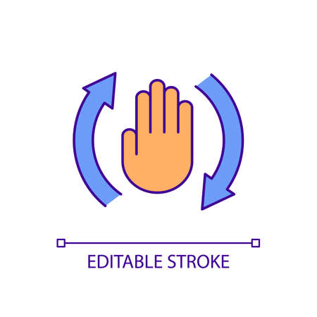 Obsessive-compulsive disorder treatment RGB color icon. Regular activities. Psychotherapy approaches. Isolated vector illustration. Simple filled line drawing. Editable stroke. Arial font usedのイラスト素材