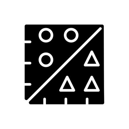 Analytics of data mining process black glyph icon. Development graph. Virtual information statistics. Collect and analyze digital data. Silhouette symbol on white space. Vector isolated illustrationのイラスト素材