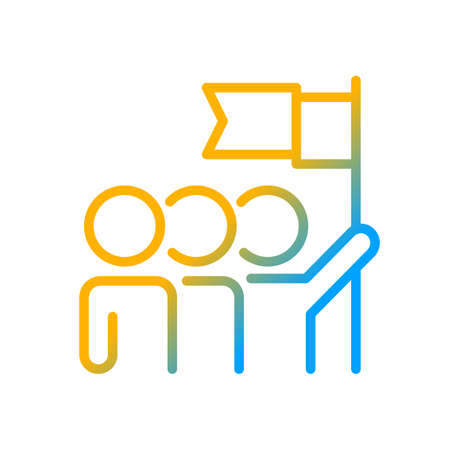 Team gradient linear vector icon. Teamwork and successful achievement. common goal for business...