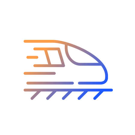 Train gradient linear vector icon. railroad. Passenger and cargo transportation. public transport....