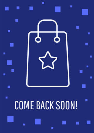 Return sooner postcard with linear glyph icon. customer retention. Greeting card with decorative vector design. Simple style poster with creative lineart illustration. flyer with holiday wishesのイラスト素材