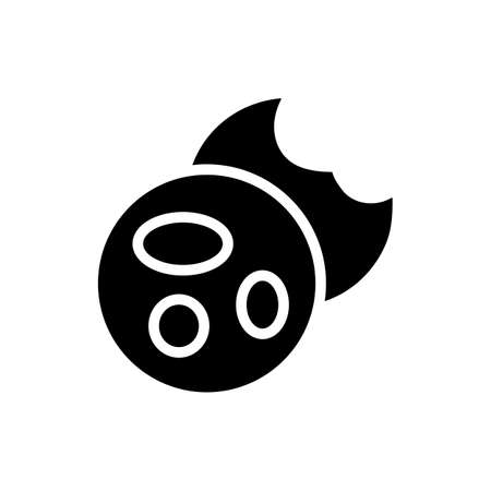 Cookies black glyph icon. browser cookie. Collect and store information. Internet website experience. Silhouette symbol on white space. solid pictogram. Vector isolated illustrationのイラスト素材