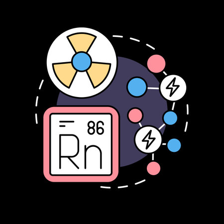 Nuclear energy concept producing icon for dark theme. Power of radioactive elements. Dangerous technology abstract idea thin line illustration. Isolated outline drawing. editable strokeのイラスト素材