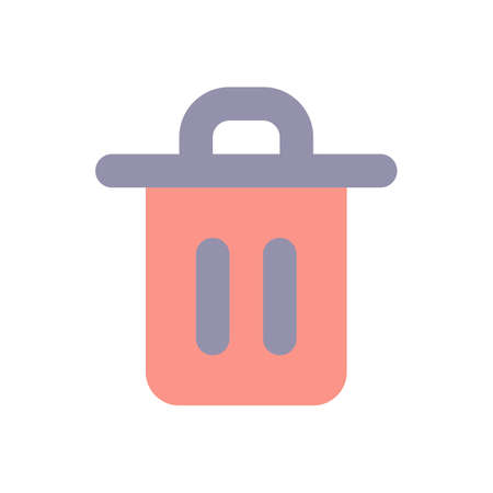 Trash can flat color ui icon. Delete button. Recycle bin. Waste container. automatic deletion....