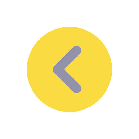 Arrow left button flat color ui icon. Move back. Toolbar control element. Previous track. menu...
