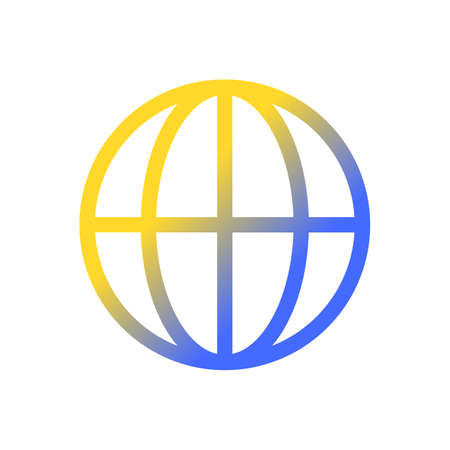 Globe pixel perfect gradient linear ui icon. international services. World wide shipping. internet sign. Line color user interface symbol. Modern style pictogram. Vector isolated outline illustrationのイラスト素材