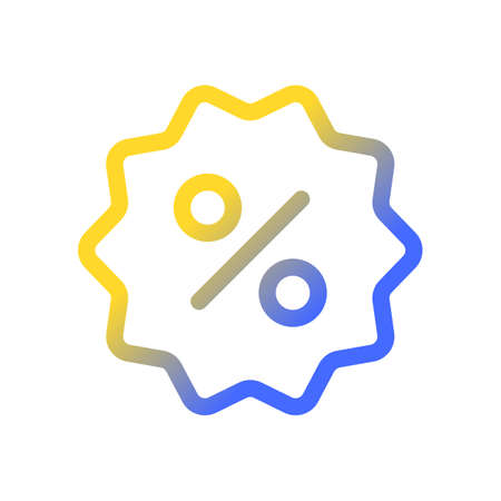 Sale pixel perfect gradient linear ui icon. store discount. price reduction. Percentage. special offer. Line color user interface symbol. Modern style pictogram. Vector isolated outline illustrationのイラスト素材