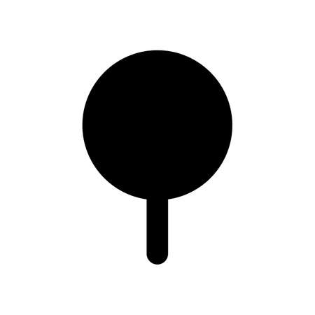Round pushpin black glyph ui icon. Identifying location on map. Organize notes. user interface design. Silhouette symbol on white space. Solid pictogram for web, mobile. isolated vector illustrationのイラスト素材