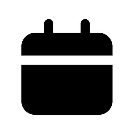 Calendar black glyph ui icon. Reminder application. Scheduling. Make an appointment. user interface design. Silhouette symbol on white space. Solid pictogram for web, mobile. isolated vector illustrationのイラスト素材