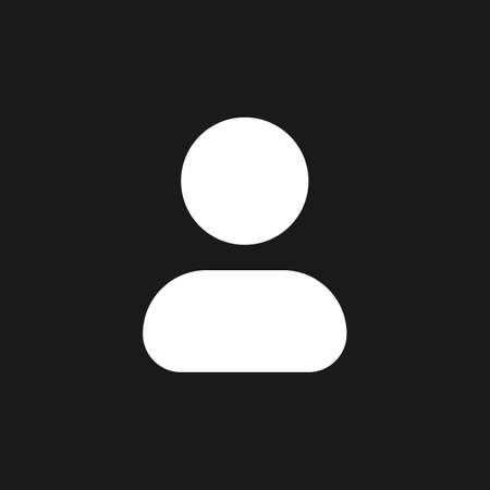 Contact dark mode glyph ui icon. address book. profile page. user interface design. White silhouette symbol on black space. Solid pictogram for web, mobile. Vector isolated illustrationのイラスト素材