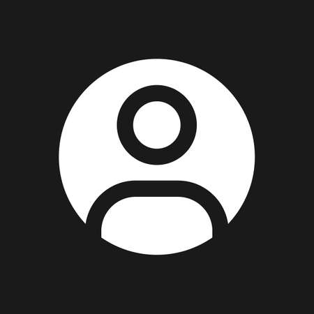 Select contact photo dark mode glyph ui icon. Put profile picture. user interface design. White silhouette symbol on black space. Solid pictogram for web, mobile. Vector isolated illustrationのイラスト素材