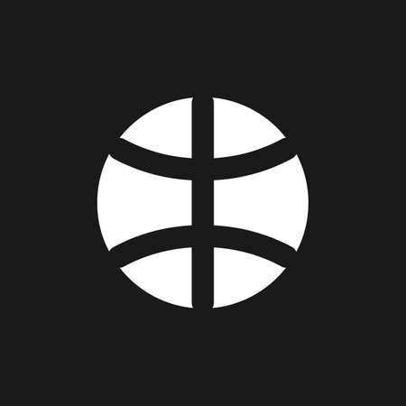 Global network dark mode glyph ui icon. international connection. user interface design. White silhouette symbol on black space. Solid pictogram for web, mobile. Vector isolated illustrationのイラスト素材