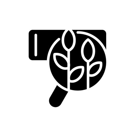 Organic search black glyph icon. Natural SEO. relevant content. unpaid search results. Non-paid advertisements. Silhouette symbol on white space. solid pictogram. Vector isolated illustrationのイラスト素材