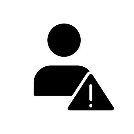 Unknown user warning black glyph icon. unidentified internet user. Access denied. Incognito mode. cybersecurity. Silhouette symbol on white space. solid pictogram. Vector isolated illustrationのイラスト素材