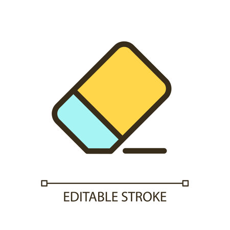 Eraser pixel perfect RGB color ui icon. Remove image part. Picture, video repair. Simple filled line element. GUI, UX design for mobile app. Vector isolated pictogram. Editable stroke. Arial font usedのイラスト素材