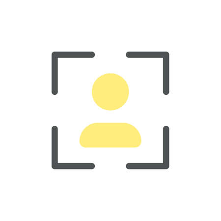Profile image flat color ui icon. Social media user photo. photography editor tool. Simple filled element for mobile app. Colorful solid pictogram. Vector isolated RGB illustrationのイラスト素材
