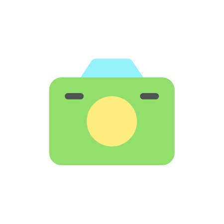 Camera flat color ui icon. Digital and analogue. photographic device. instrument for making...