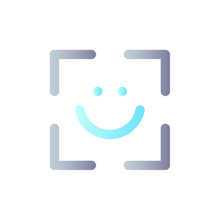 Face identification flat gradient color ui icon. portrait mode. repair picture. photo editor. simple filled pictogram. GUI, UX design for mobile application. Vector isolated RGB illustrationのイラスト素材