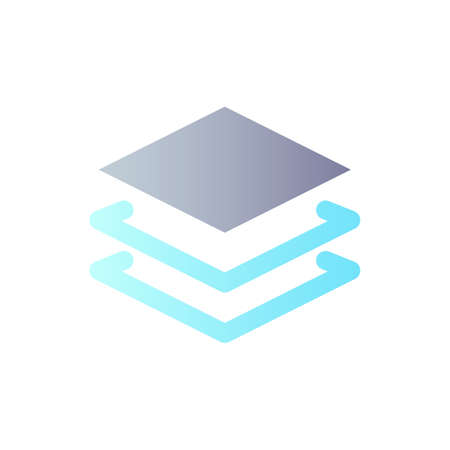 Layers panel flat gradient color ui icon. Separate elements. photo editor. Photography retouch. simple filled pictogram. GUI, UX design for mobile application. Vector isolated RGB illustrationのイラスト素材