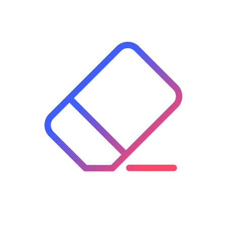 Eraser pixel perfect gradient linear ui icon. Remove image part. Picture and video repair. photo...