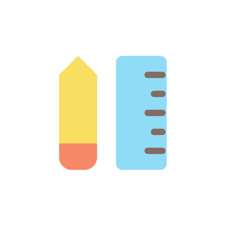Stationery flat color ui icon. Buy essentials for school, office. back to school. online marketplace. Simple filled element for mobile app. Colorful solid pictogram. Vector isolated RGB illustrationのイラスト素材