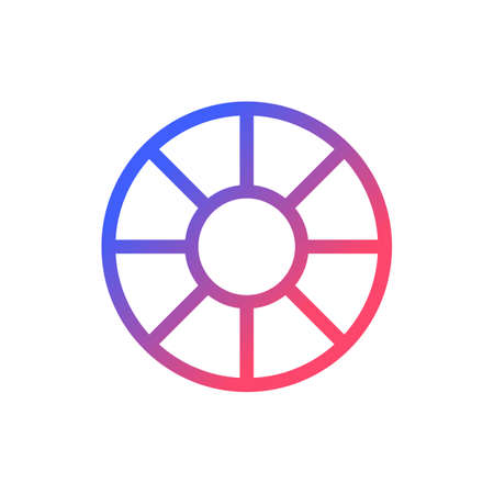 Lens filter pixel perfect gradient linear ui icon. objective glass. optical effects. photo editor tool. Line color user interface symbol. Modern style pictogram. Vector isolated outline illustrationのイラスト素材