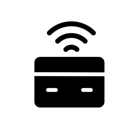 Wireless transfer money black glyph ui icon. Transmit cash online. e-commerce. user interface design. Silhouette symbol on white space. Solid pictogram for web, mobile. isolated vector illustrationのイラスト素材